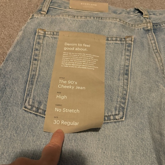 Everlane 90s Cheeky Jeans High Waisted Straight Leg Light Wash Minimalist New 30 - Picture 13 of 13